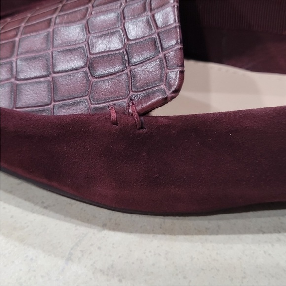 Essex Lane Loafer El-Aleanor Deep Wine Suede Crocodile Size 7.5 New in … - Picture 4 of 10